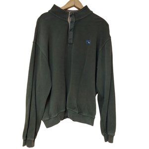 Gear For Sports Sweater Mens Large Mockneck Henley Pullover Green Golf Logo